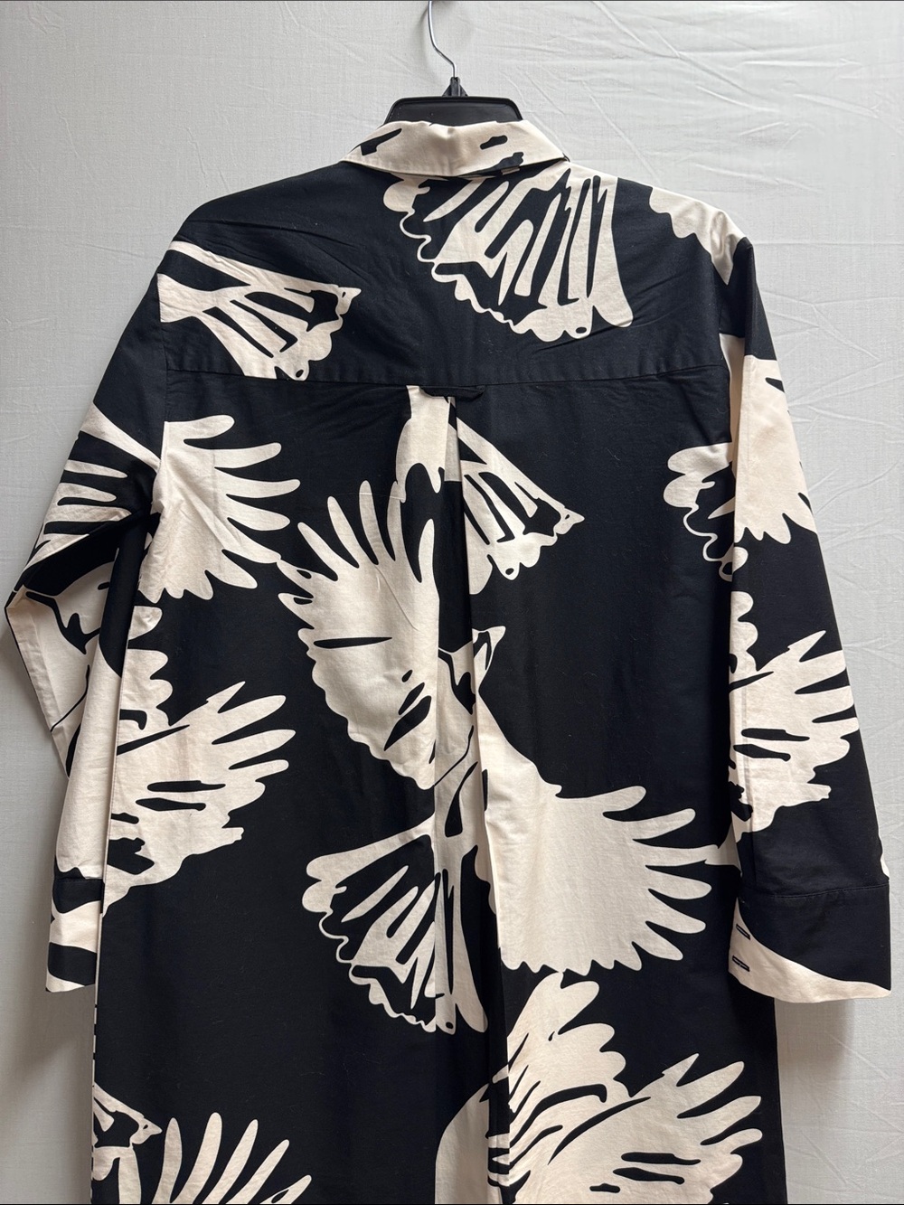 Anthropologie Maeve Black and Cream Graphic Button-Up Dress size small - Picture 5 of 8